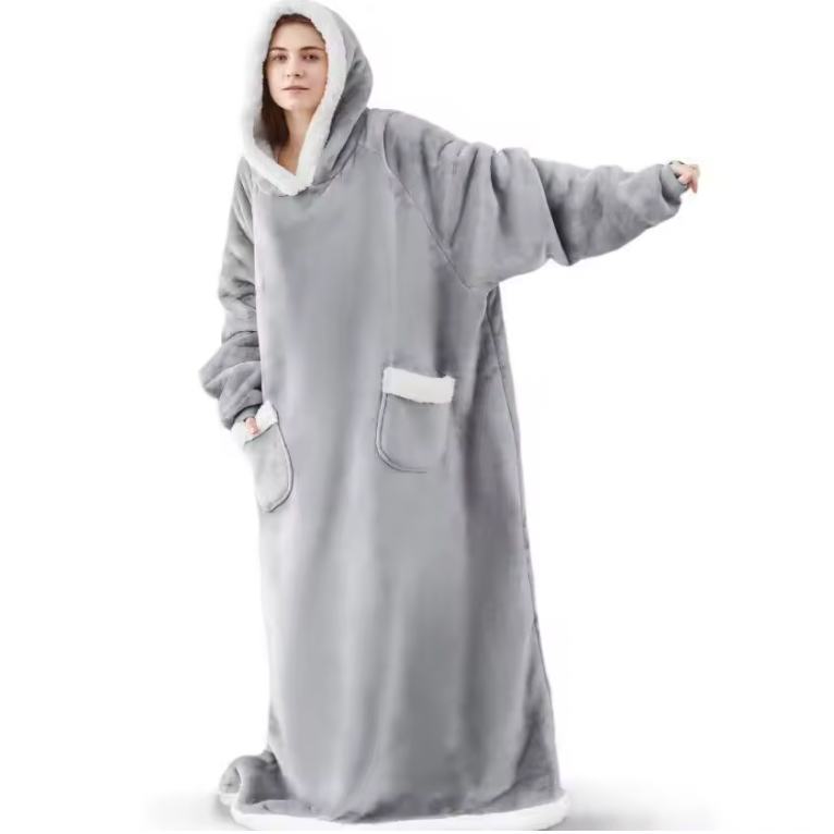 Couverture-Sweatshirt Géante à Capuche - Le Confort Ultime ! GRIS