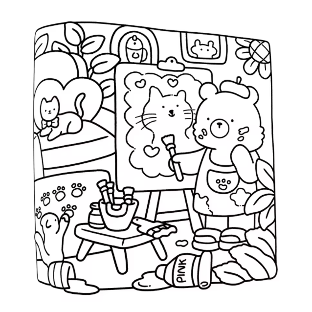 Livre de Coloriage "Cozy Friends: Cute &amp; Comfy Coloring Book"