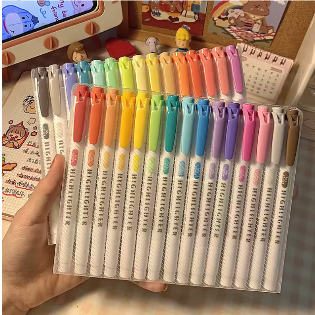 Surligneurs Pastel Double Pointe - Couleurs Douces