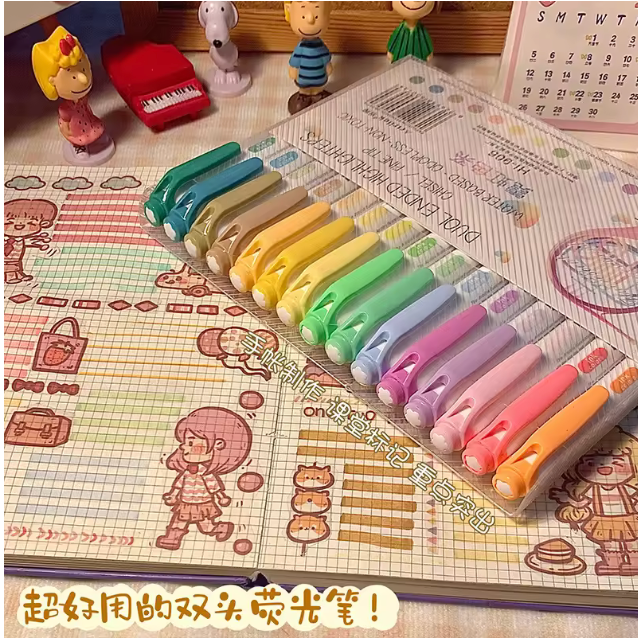 Surligneurs Pastel Double Pointe - Couleurs Douces