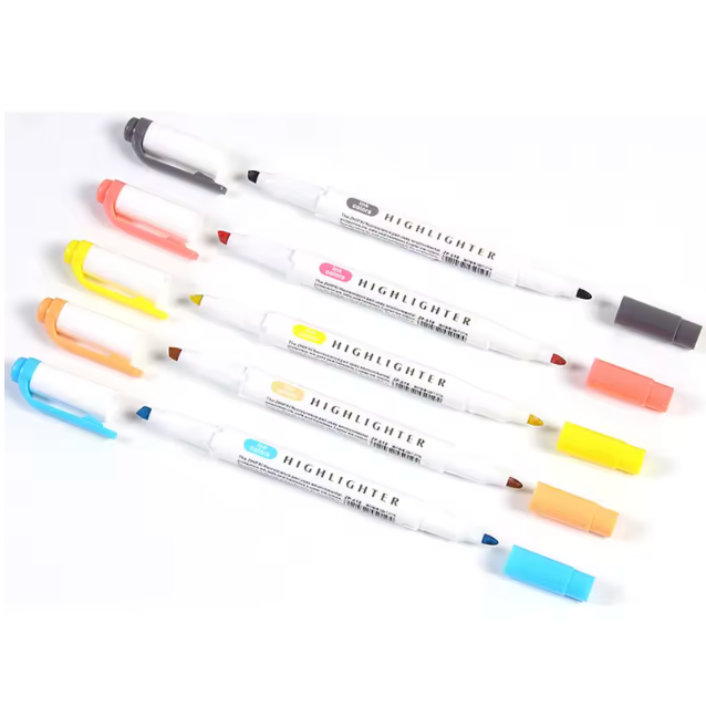 Surligneurs Pastel Double Pointe - Couleurs Douces