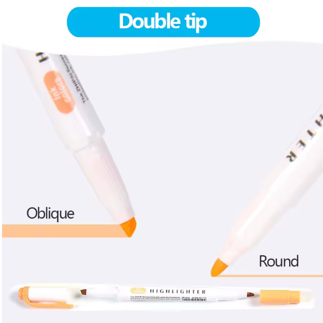 Surligneurs Pastel Double Pointe - Couleurs Douces