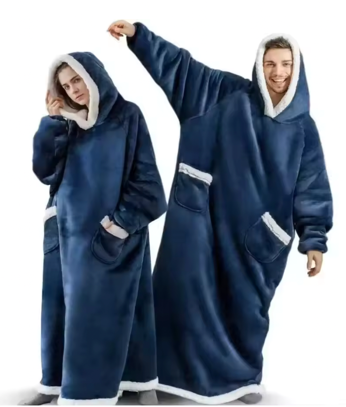Couverture-Sweatshirt Géante à Capuche - Le Confort Ultime ! BLEU